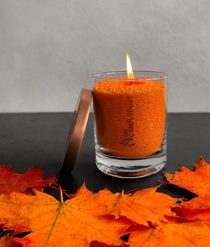 Unscented Powder Candle in Glass – Orange 160g