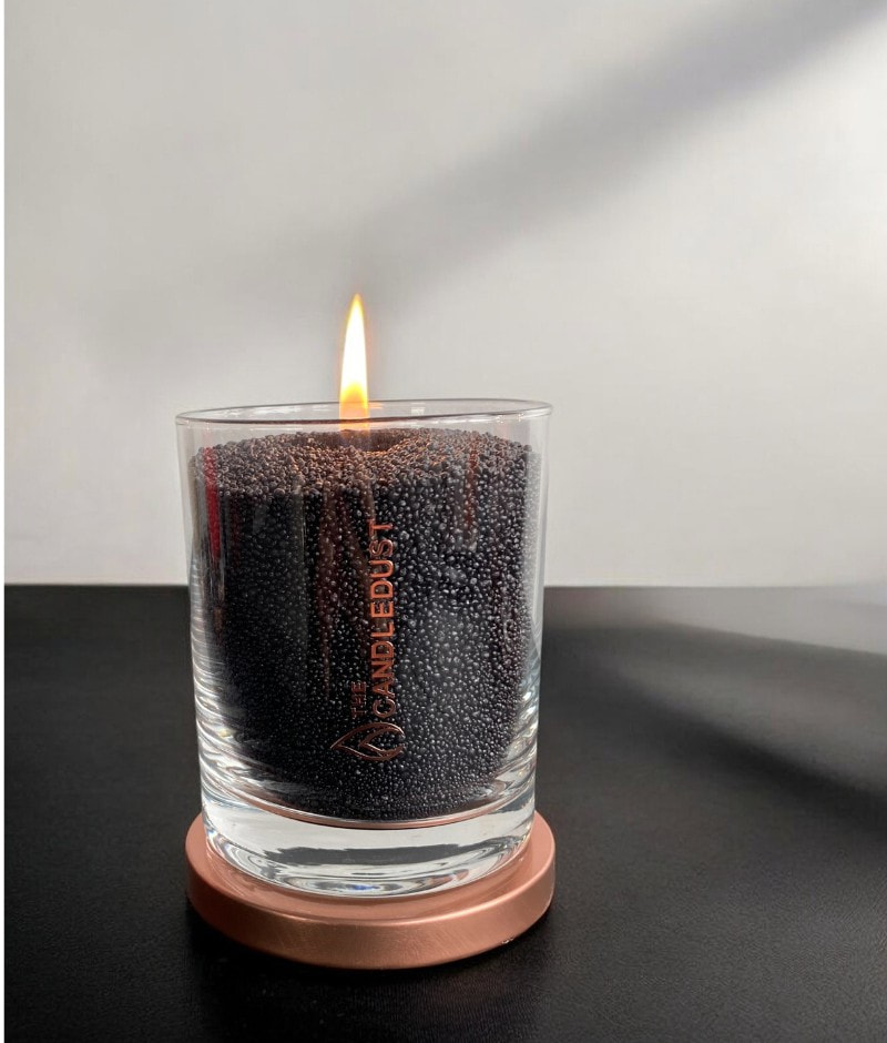 Unscented Powder Candle in Glass – Black 160g