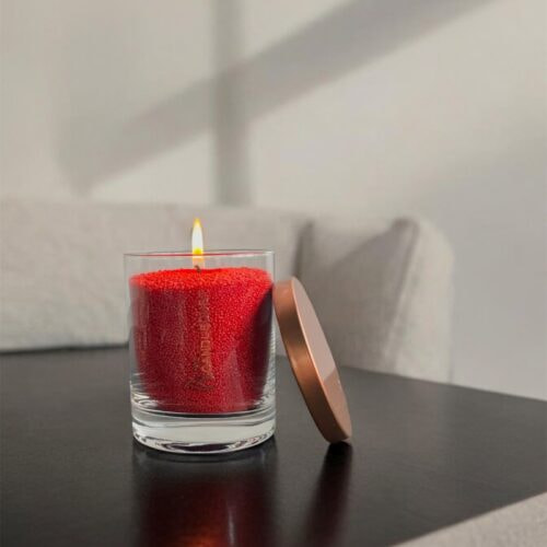 Unscented Powder Candle in Glass – Red 160g