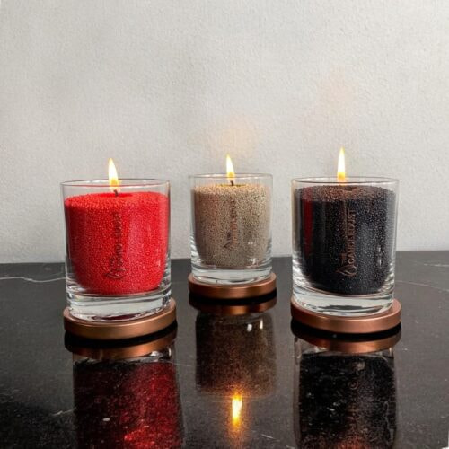 Unscented Powder Candle in Glass – Red 160g