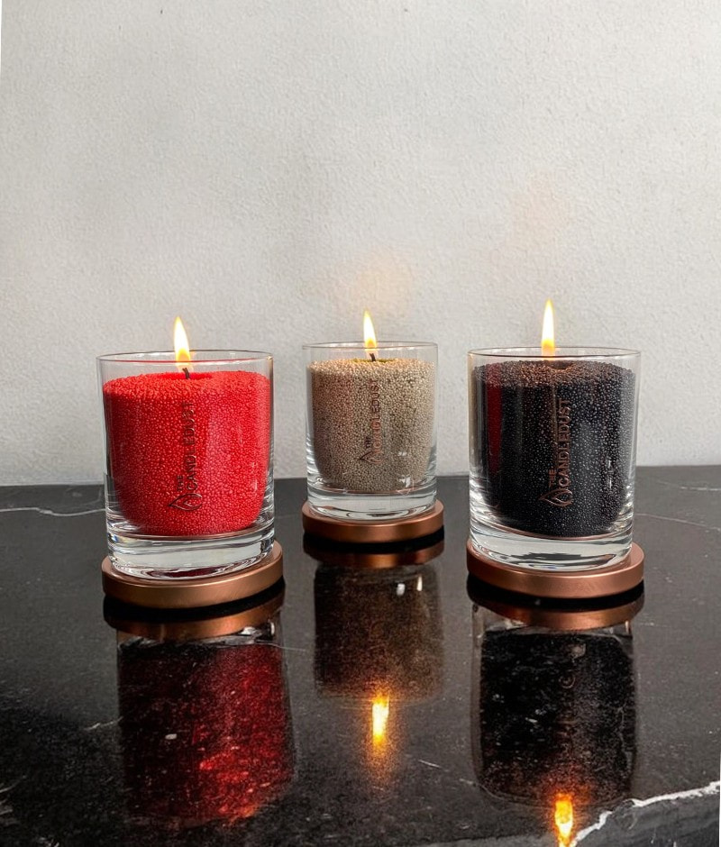 Unscented Powder Candle in Glass – Black 160g