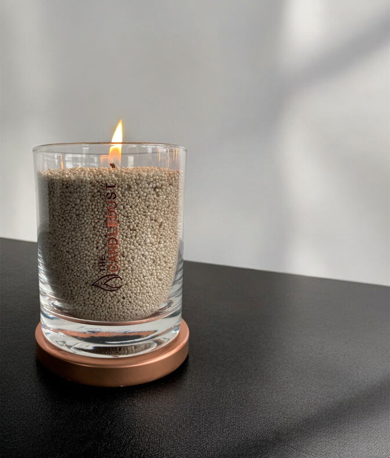 Unscented Powder Candle in Glass – Olive Green 160g