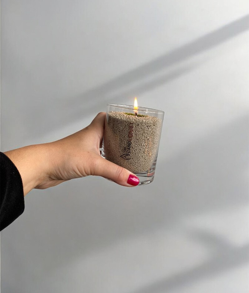 Unscented Powder Candle in Glass – Olive Green 160g