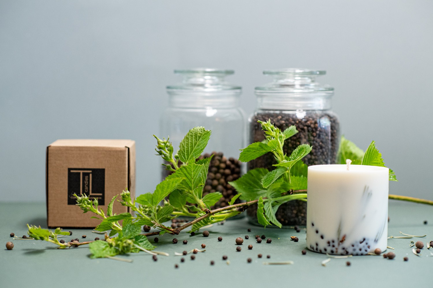 Hand-made Soy Wax Candle with Juniper Scent
