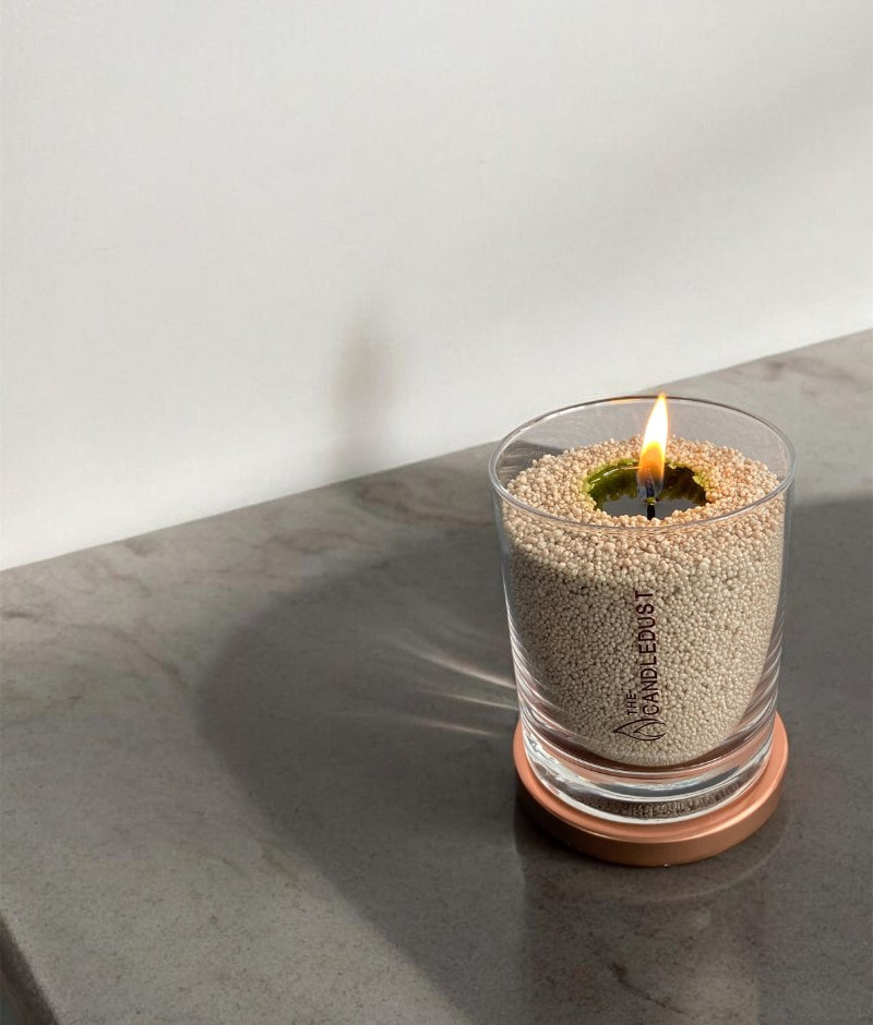 Unscented Powder Candle in Glass – Olive Green 160g