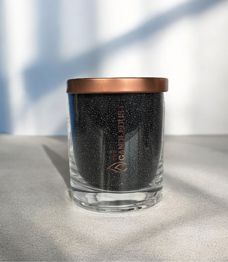 Unscented Powder Candle in Glass – Black 160g