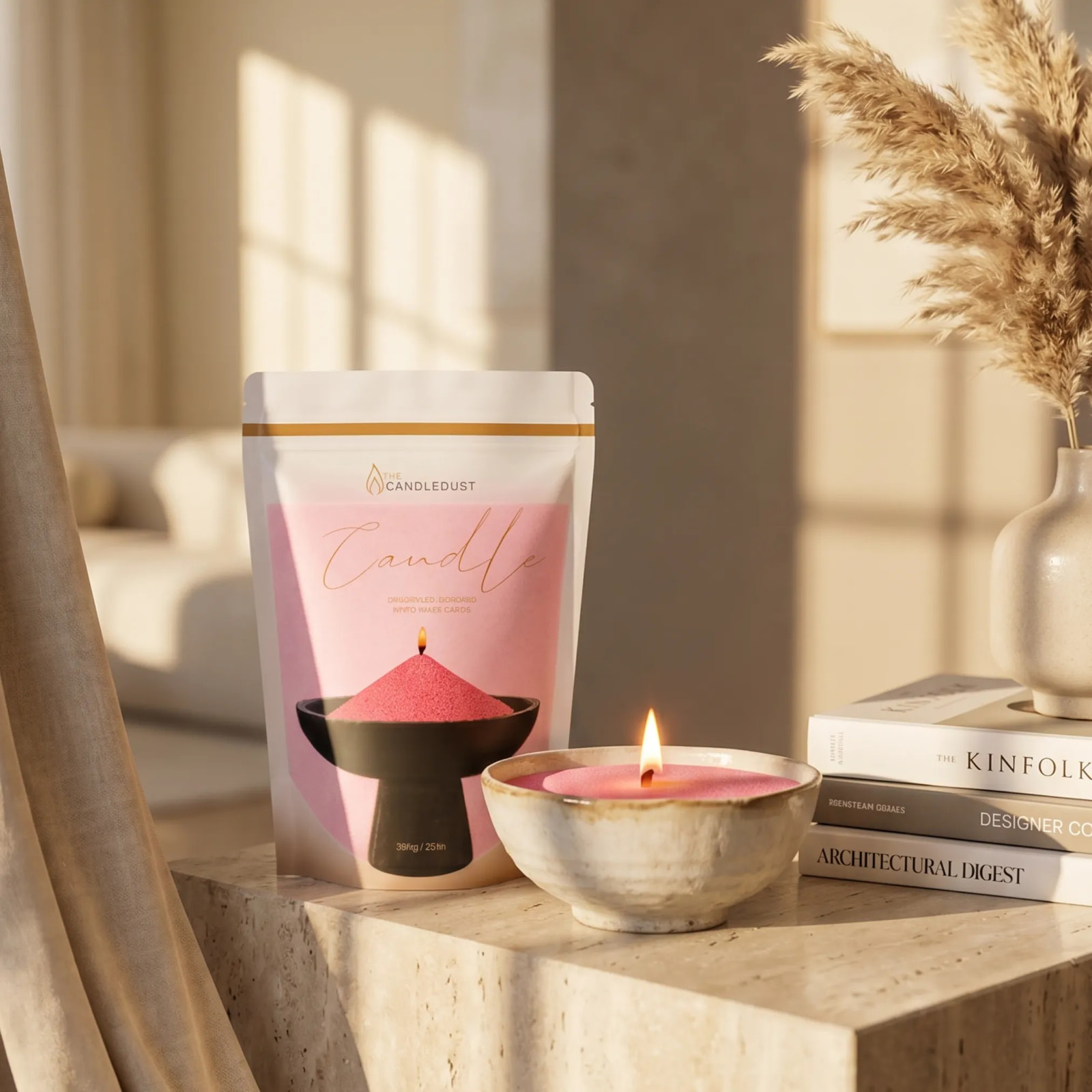 Blush Vintage Unscented Candle Sand Refill, 1kg