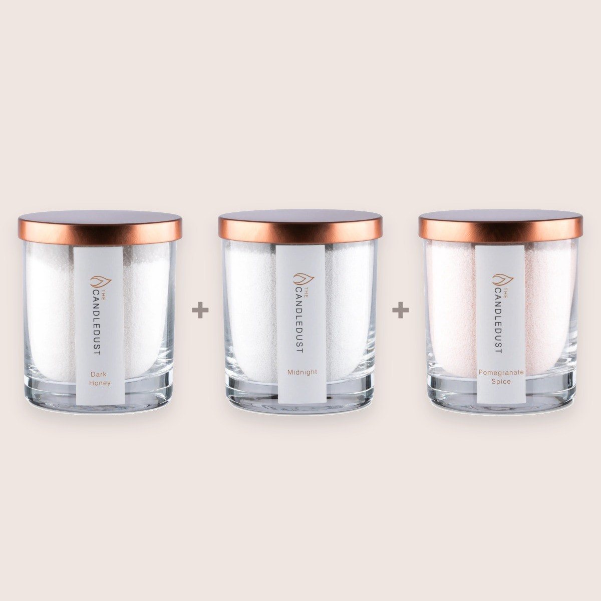 Cosy Discovery Trio, Dark Honey, Midnight, Pomegranate Spice, 3 × 160g Candles