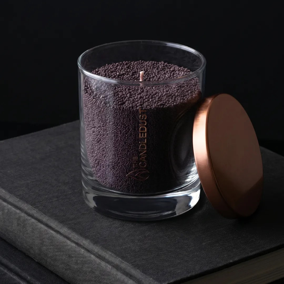 Dark Lilac Unscented Candle in Glass, 160g