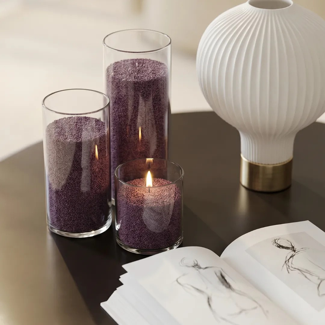 Dark Lilac Unscented Candle Sand Refill, 1kg