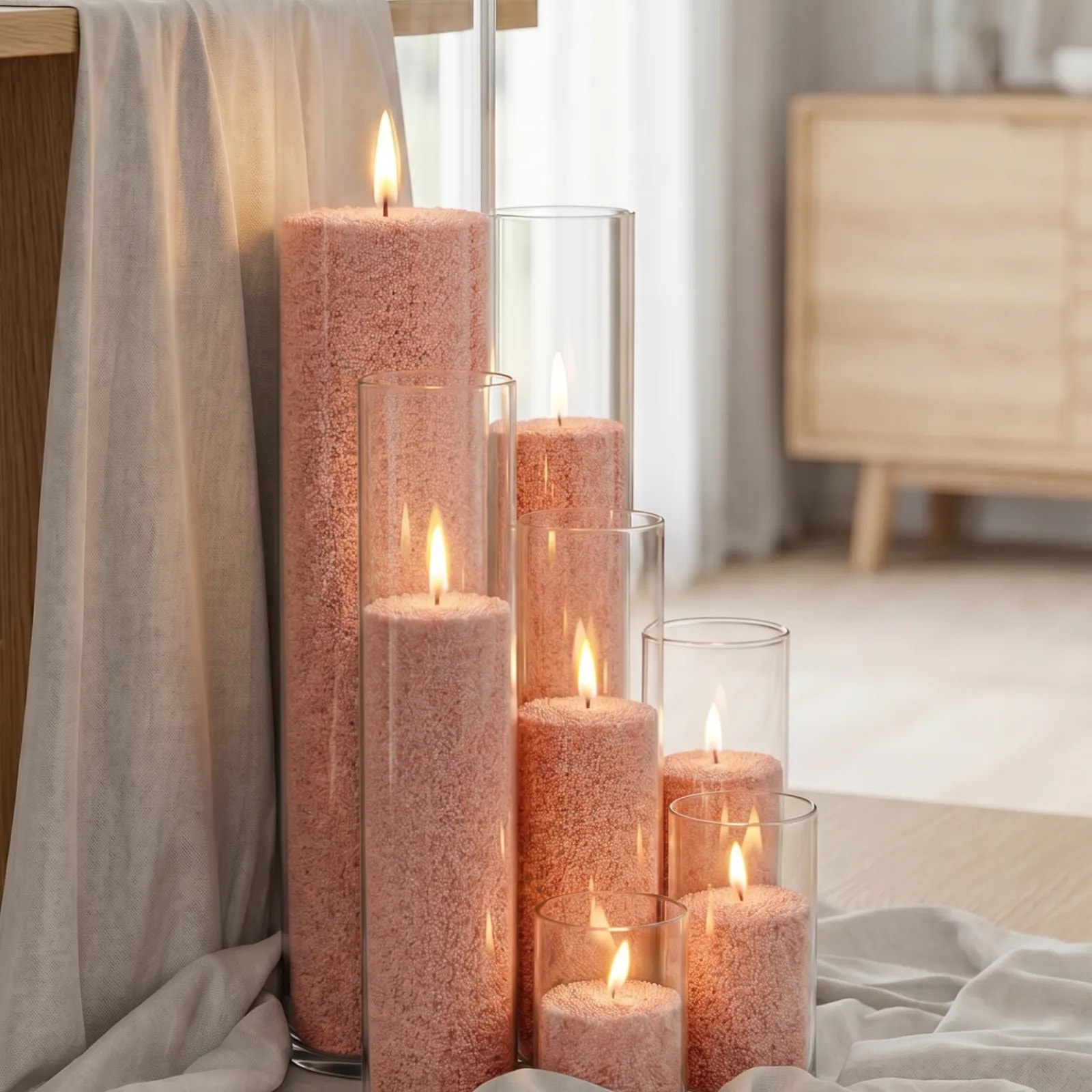 Peach Unscented Candle Sand Refill, 1kg