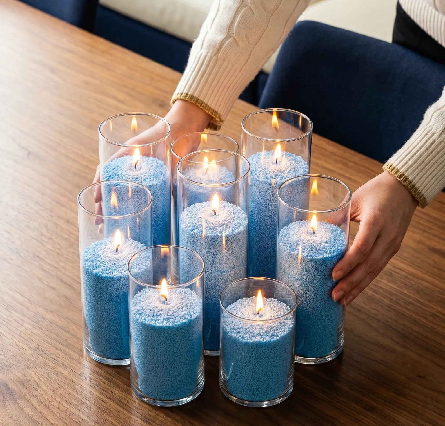 Sky Blue Unscented Candle Sand Refill, 1kg